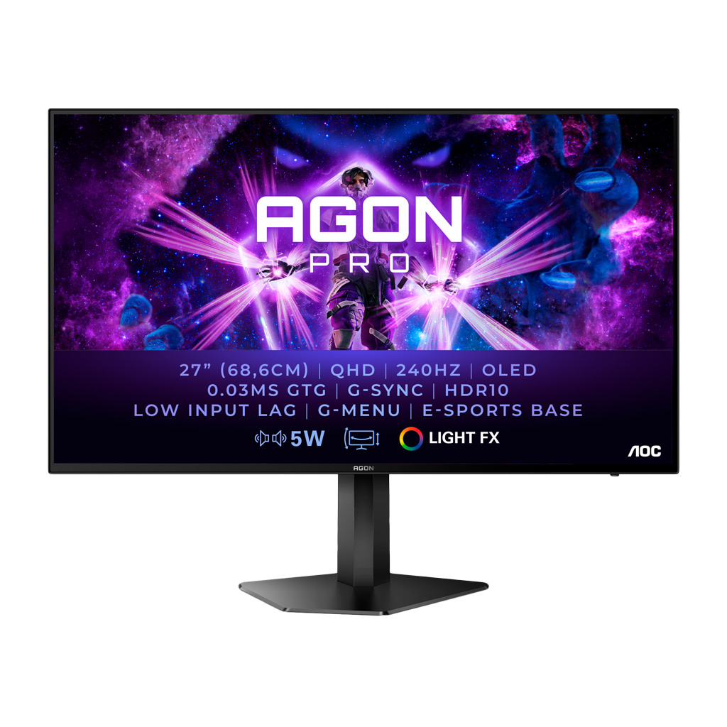 AOC Monitor AG276QZD AGON PRO 26.5" OLED QHD 2560x1440 G-SYNC 240Hz 0.03ms HDR - Image 5