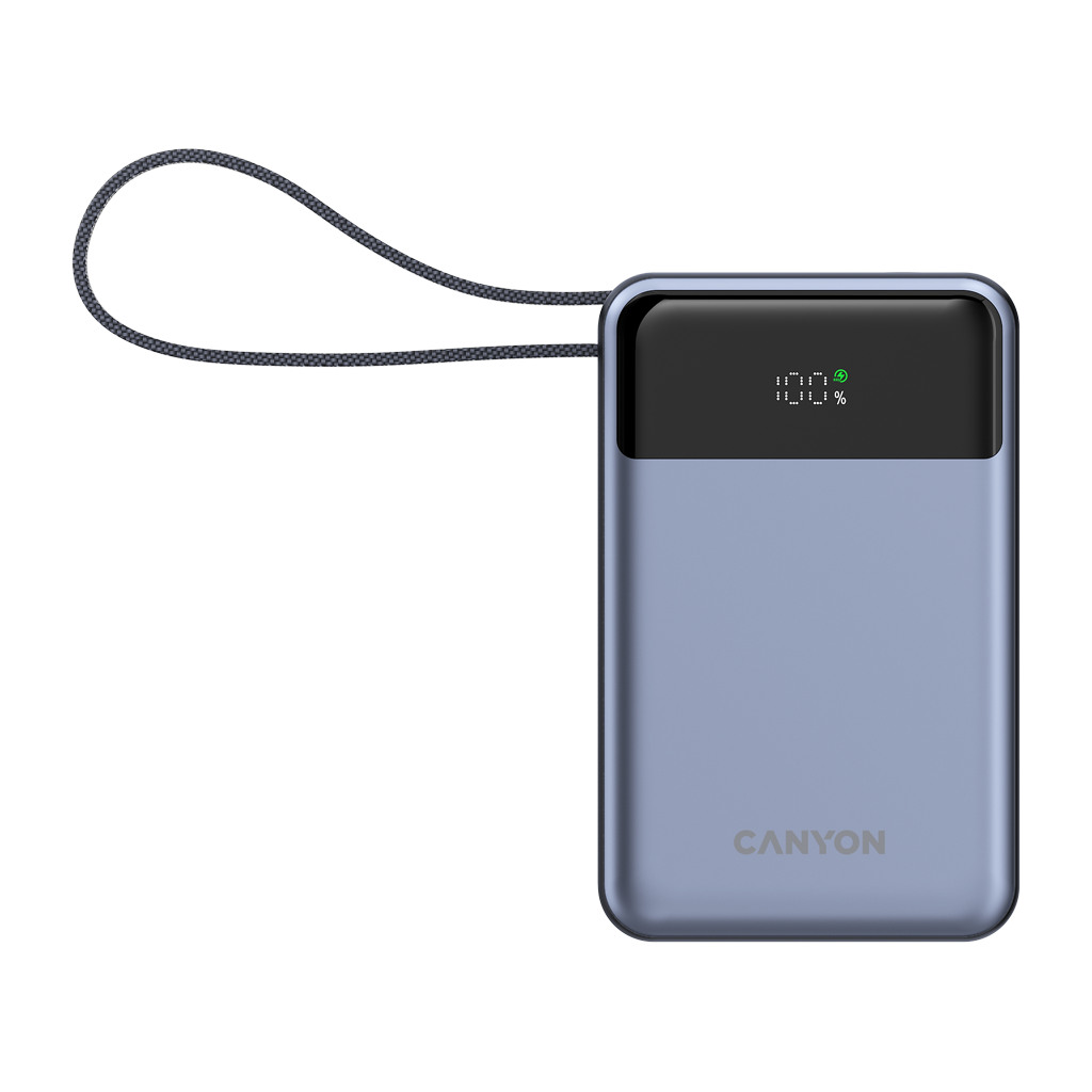 CANYON power bank OnPower 600 built-in cable 20000 mAh PD65W Dark Grey