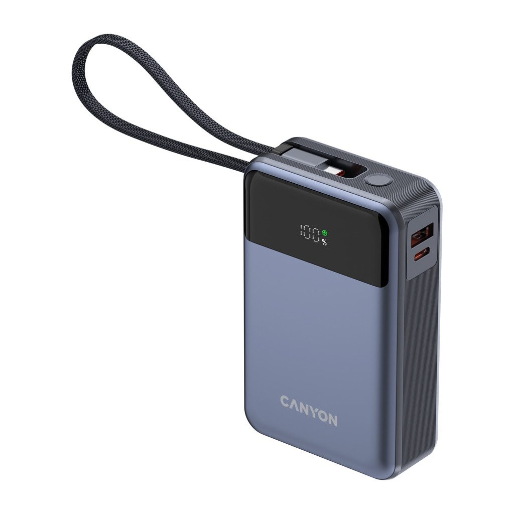 CANYON power bank OnPower 600 built-in cable 20000 mAh PD65W Dark Grey - Image 3