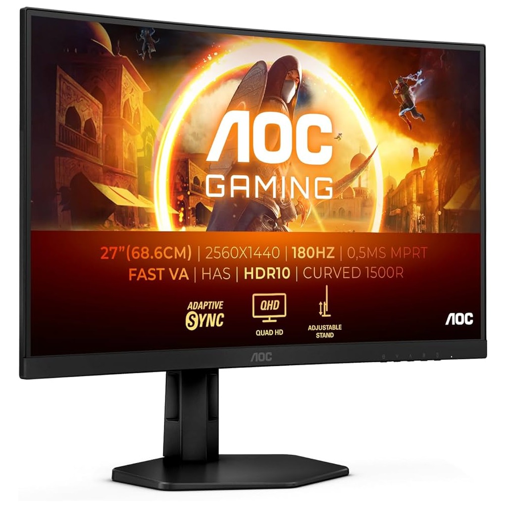 AOC Gaming Monitor LED CQ27G4X 27 inča QHD zakrivljen, 180 Hz, 0,5 ms, FreeSync