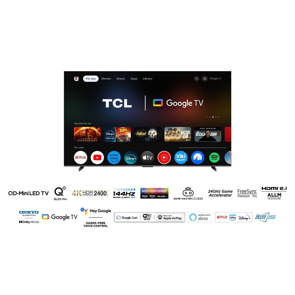 TCL Smart TV 98" C765 - Mini LED 4K, HDR 2400 nits, 144Hz, Google TV - Image 2