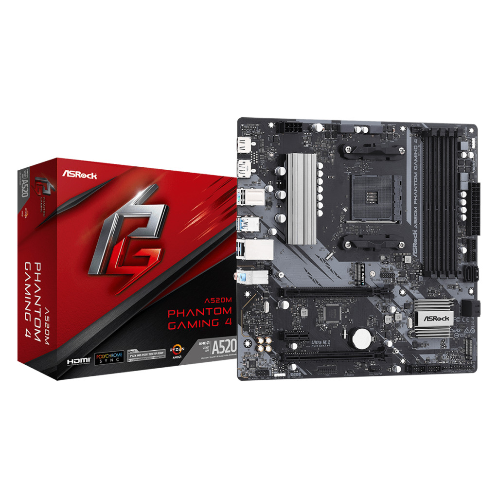 ASROCK A520M PHANTOM GAMING 4AMD A520;AM4;4xDDR4;RAIDHDMI,DP;micro ATX