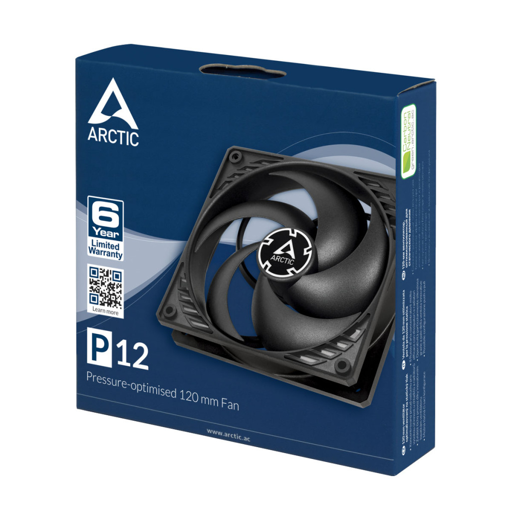 Arctic Case Fan P12 (Black)Pressure-optimised 120 mm Fan - Image 2