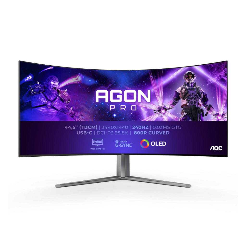 AOC Zakrivljeni OLED Monitor AG456UCZD AGON PRO 44.5" 3440x1440 240Hz 0.03ms HDR 10