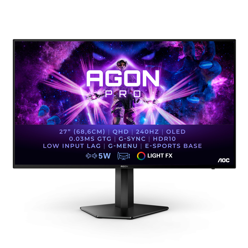 AOC Monitor AG276QZD AGON PRO 26.5" OLED QHD 2560x1440 G-SYNC 240Hz 0.03ms HDR - Image 2