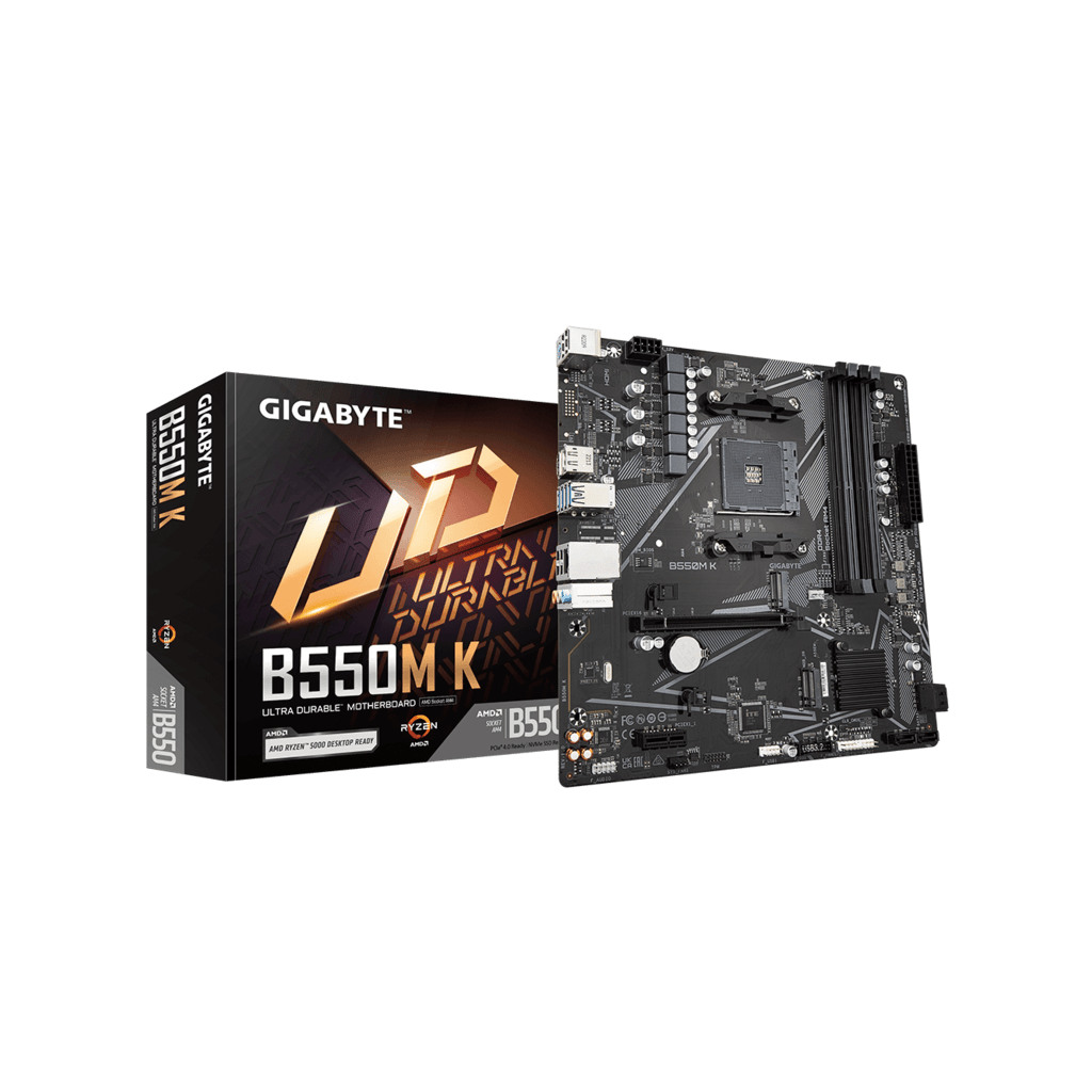 Gigabyte MB [B550M K];AM4; 4xDDR4; 2xM.2; 4xSATA;8xusB; DP; HDMI; PS2; mATX