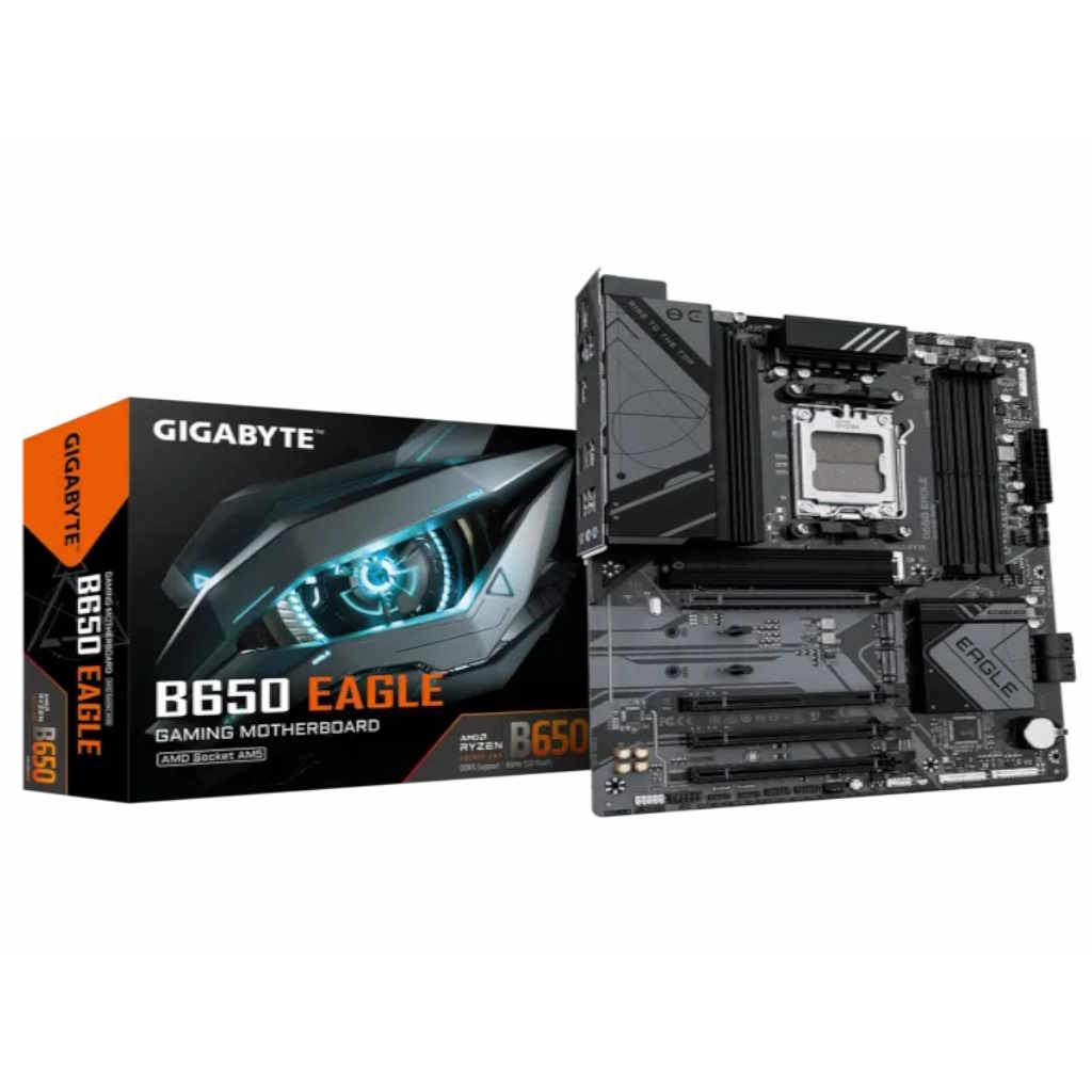 Gigabyte MB B650 EagleAM5; 4xDDR5; up to 256GB,(up to 7600MHz); 4x SATA,3xM.2, DP, HDMI