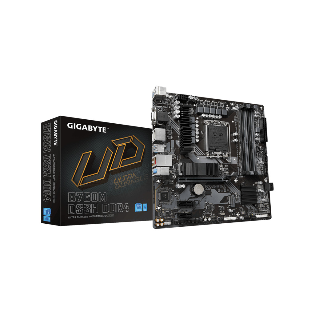 Gigabyte MB B760M DS3H DDR4LGA1700; 4xDDR4; 2xM.2, 4xSATA6xUSB; VGA, HDMI, 2xDP;