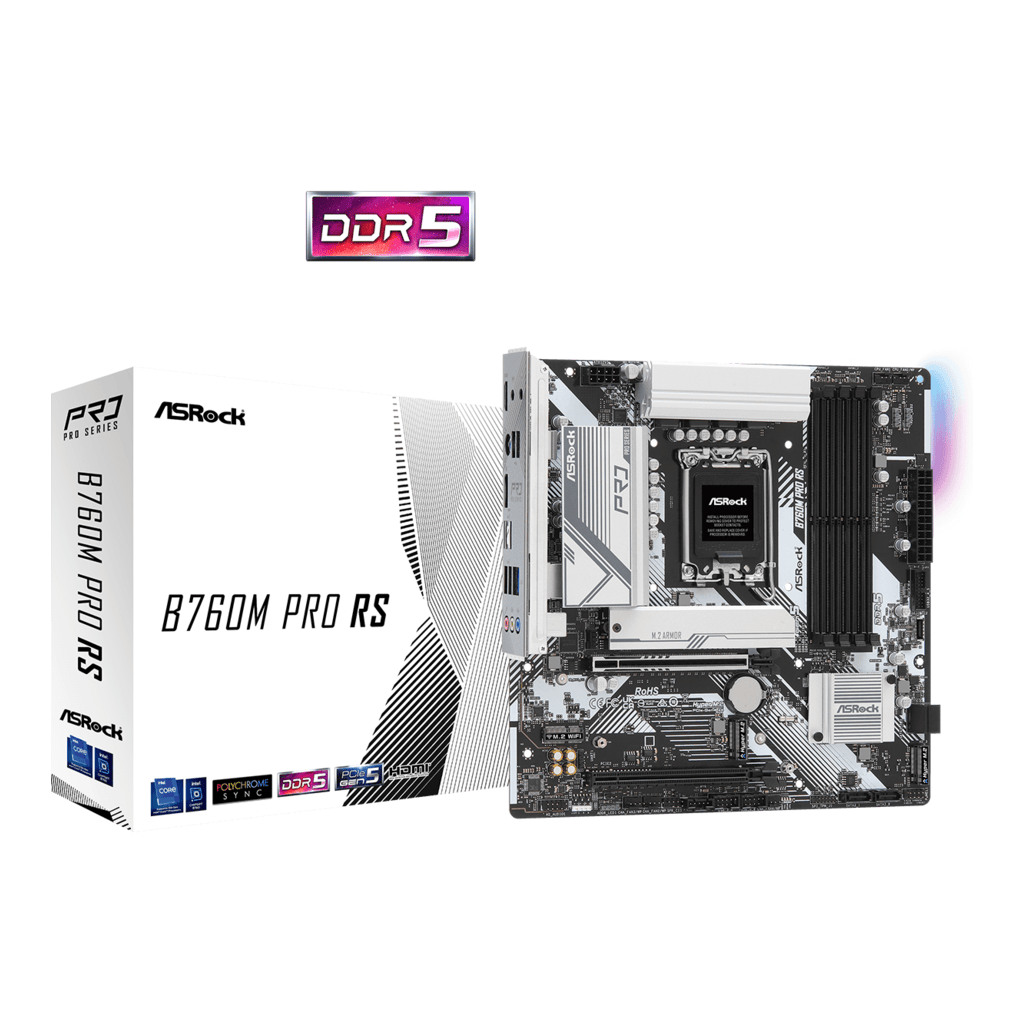 ASROCK MB B760M PRO RSIntel B760, LGA1700, 4xDDR53xM.2, 4xSATA, RAID, HDMI, DP, mATX