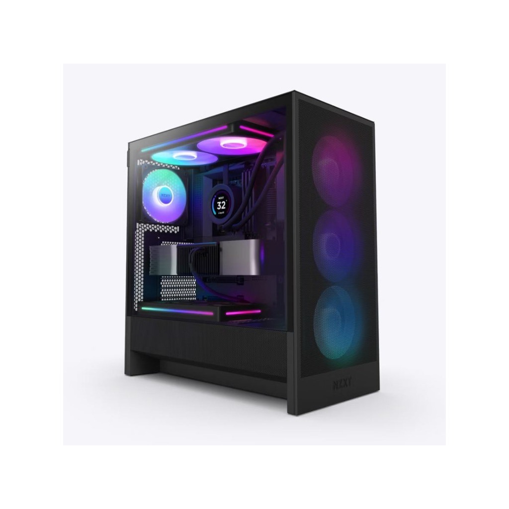 NZXT CASE H5 FLOW BLACK RGB mini-ITX, Micro-ATX, ATX, Mid-tower, 4x fan