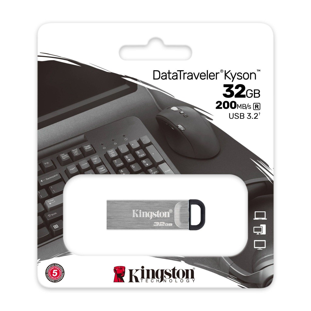 Kingston FD 32GB DTKN USB3.2DataTraveler KysonStylish Capless Metal Case,200MB/s read - Image 3