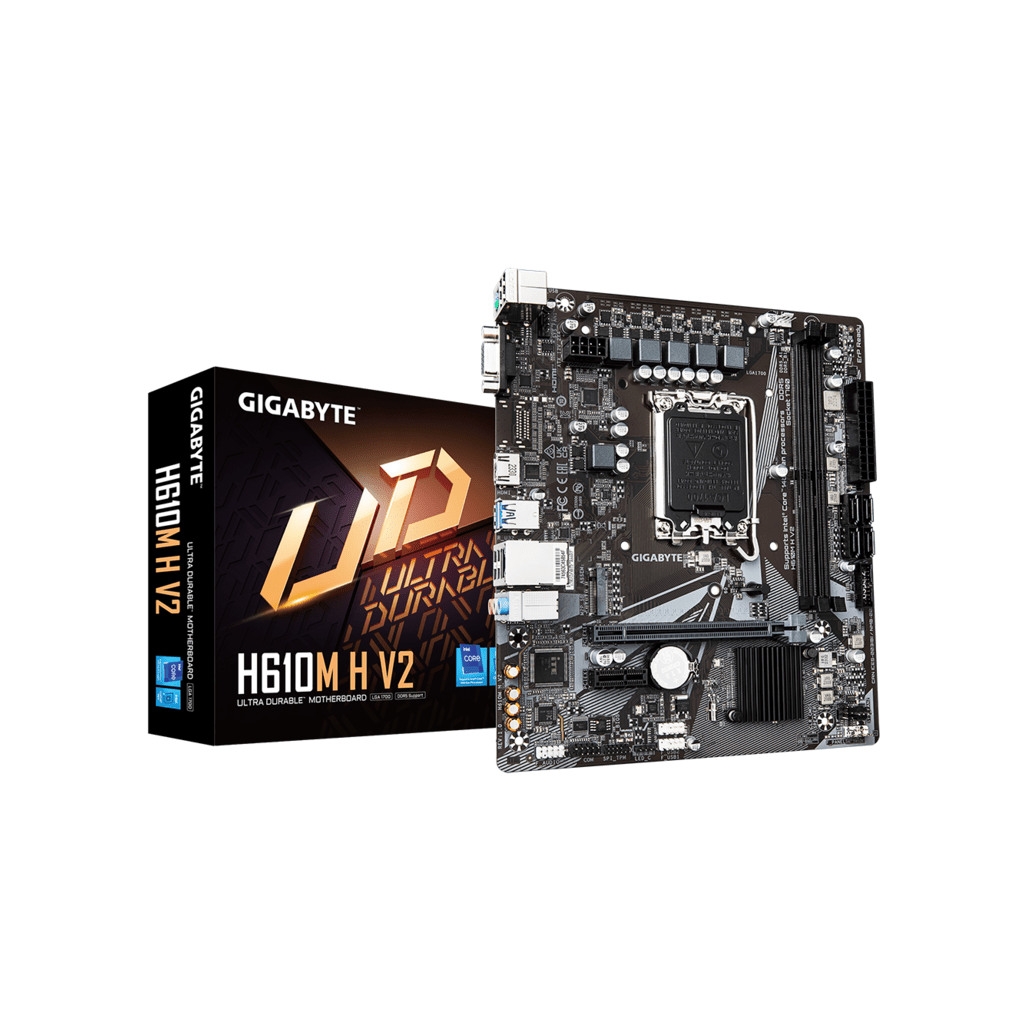 Gigabyte MB H610M H V2 G10,LGA1700; 2xDDR5 up to 96GB1xM.2; 4x SATA, HDMI, 1xPS2; 6xUSB