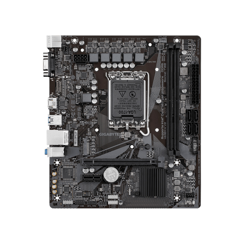 Gigabyte MB H610M H V2 G10,LGA1700; 2xDDR5 up to 96GB1xM.2; 4x SATA, HDMI, 1xPS2; 6xUSB - Image 2