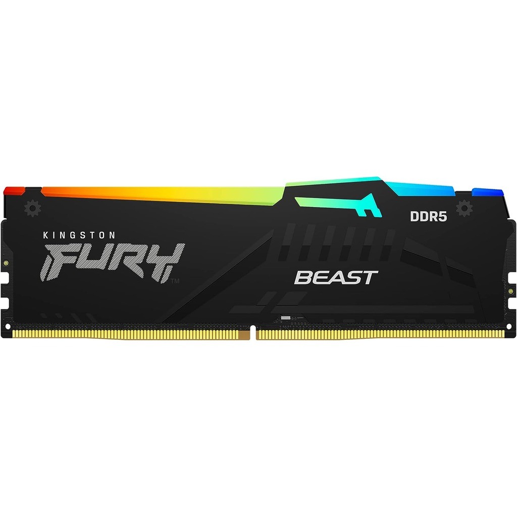 Kingston 16GB 6000MHz DDR5 RGBFury Beast (1x16GB), CL30,XMP, 1RX8, 288-pin 16Gbit