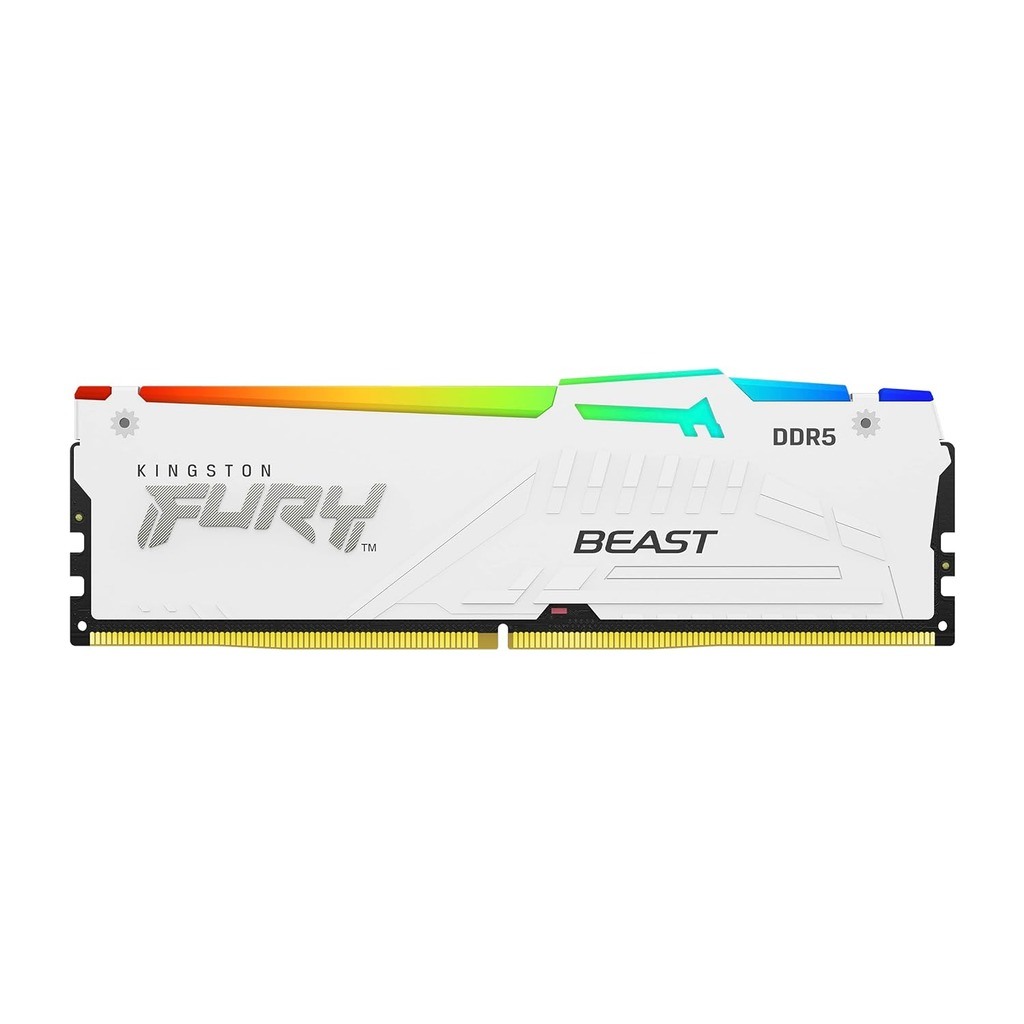 Kingston 16GB 6000MHz DDR5WRGBWhite RGB,Fury Beast (1x16GB),CL30, EXPO,XMP,1RX8, 288-pin 16Gbit