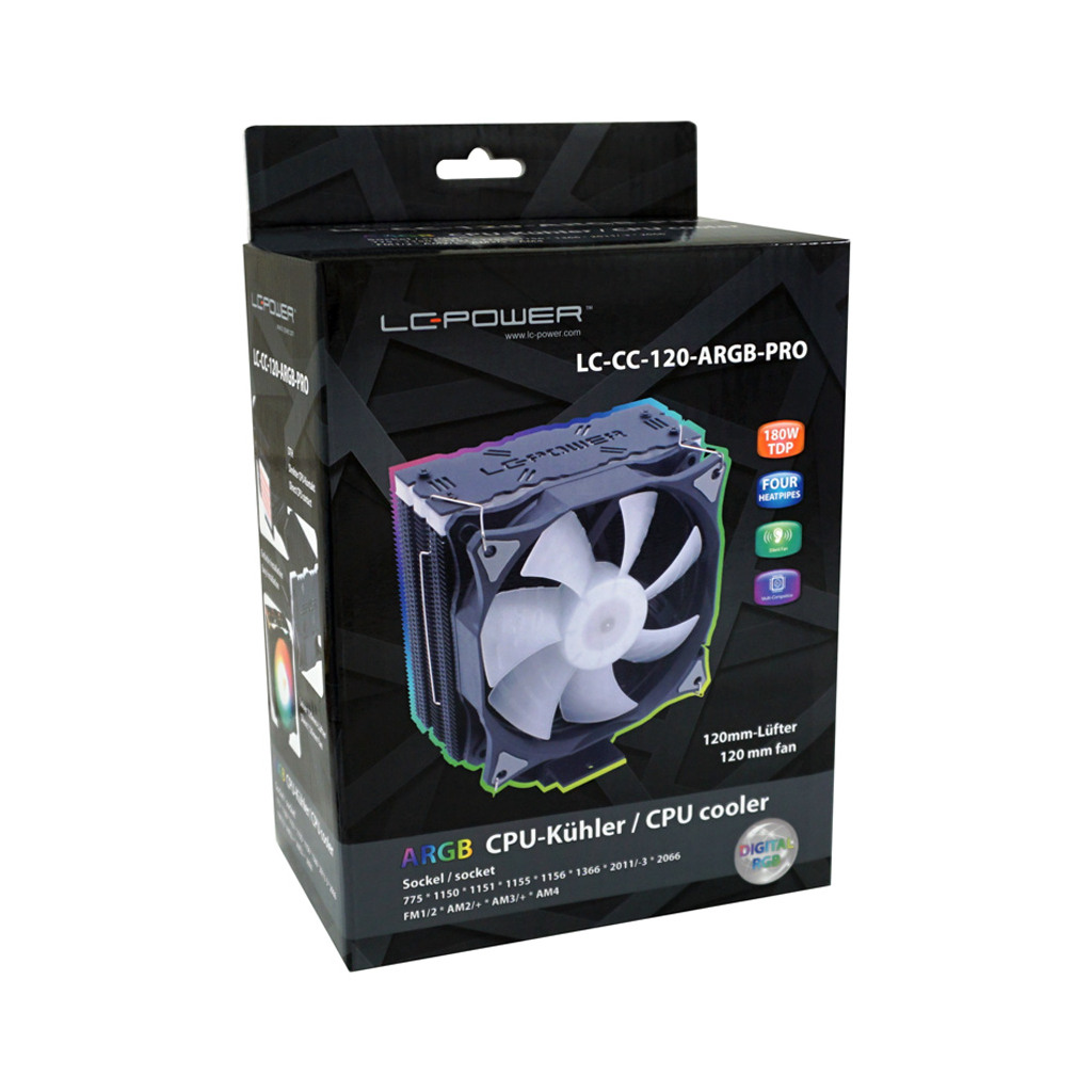 CPU Cooler LC-CC-120-ARGB-PROIntel LGA 775/115x/1366/2011/2011-3/2066;AMD AM2+/AM3/AM3+/AM4 - Image 3