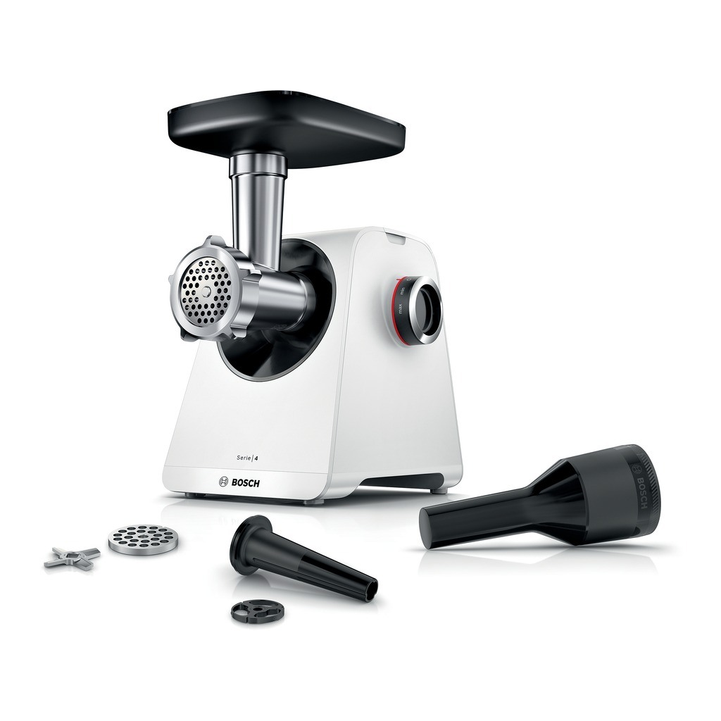 BOSCH  mljevenje mesa BIJELA Serie 4| 500W, 2.5 kg/min, Blok motora pri 1900W,