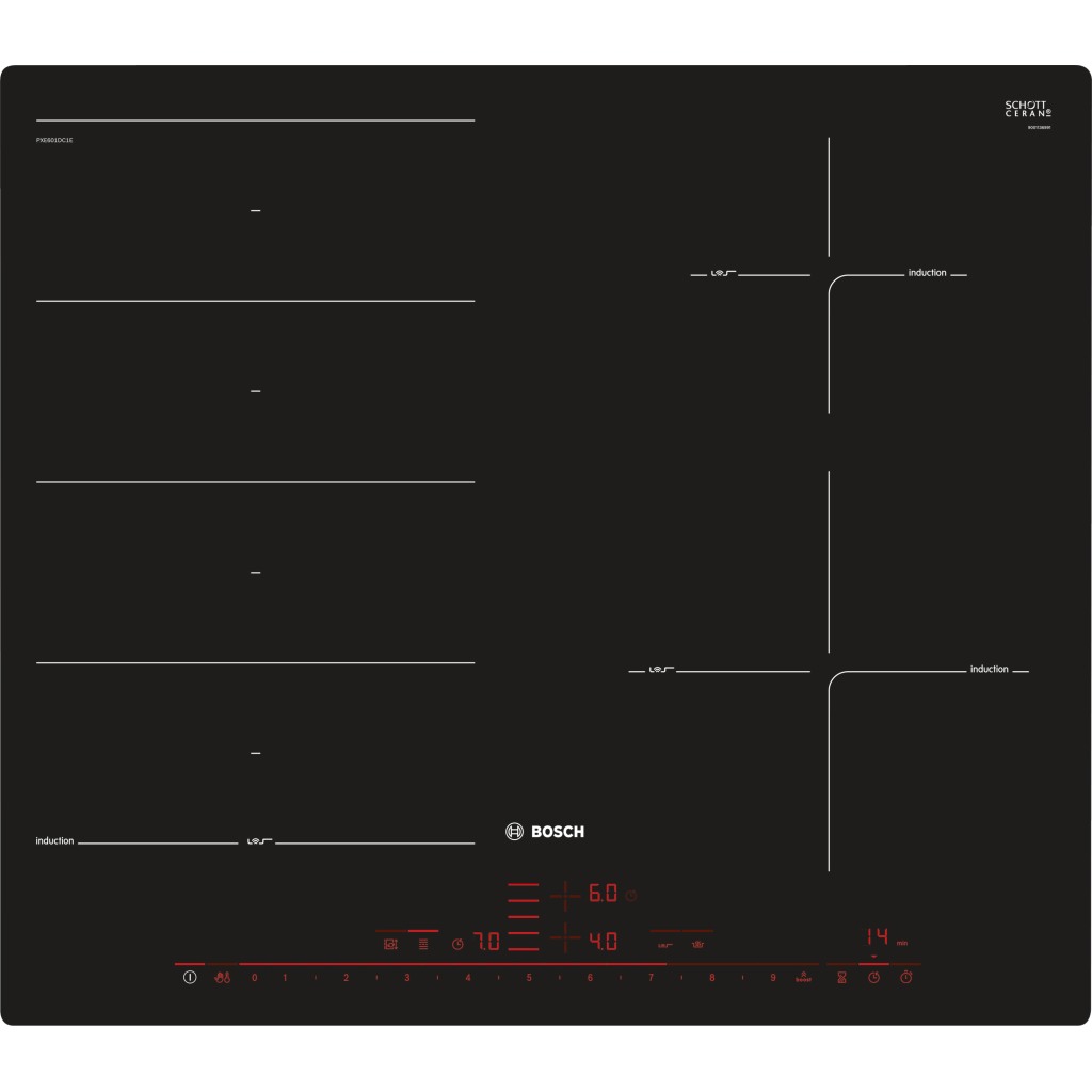 BOSCH indukcijska pločaSerie 8|, 60 cm, bez okvira, FlexIndZone, DirectSelect Premium, ES