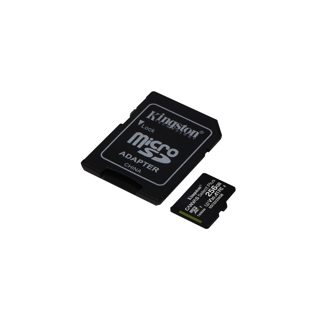 Kingston microSD 256GB Class10Canvas Select PlusSD adapter;100/85MBs,Class 10 UHS-I - Image 2