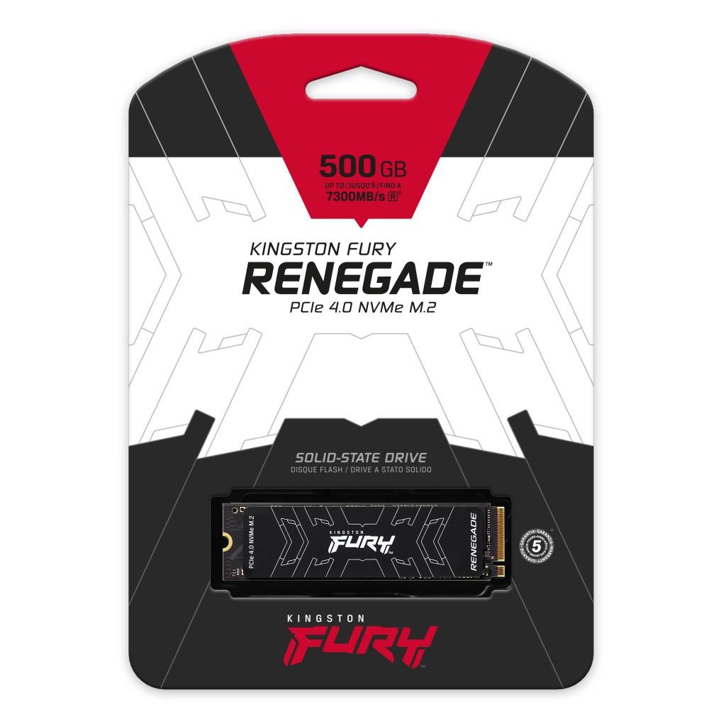 Kingston SSD 500GB NVMe M.2Fury Renegade, PCIe 4.0R/W : 7300/3900MB/s