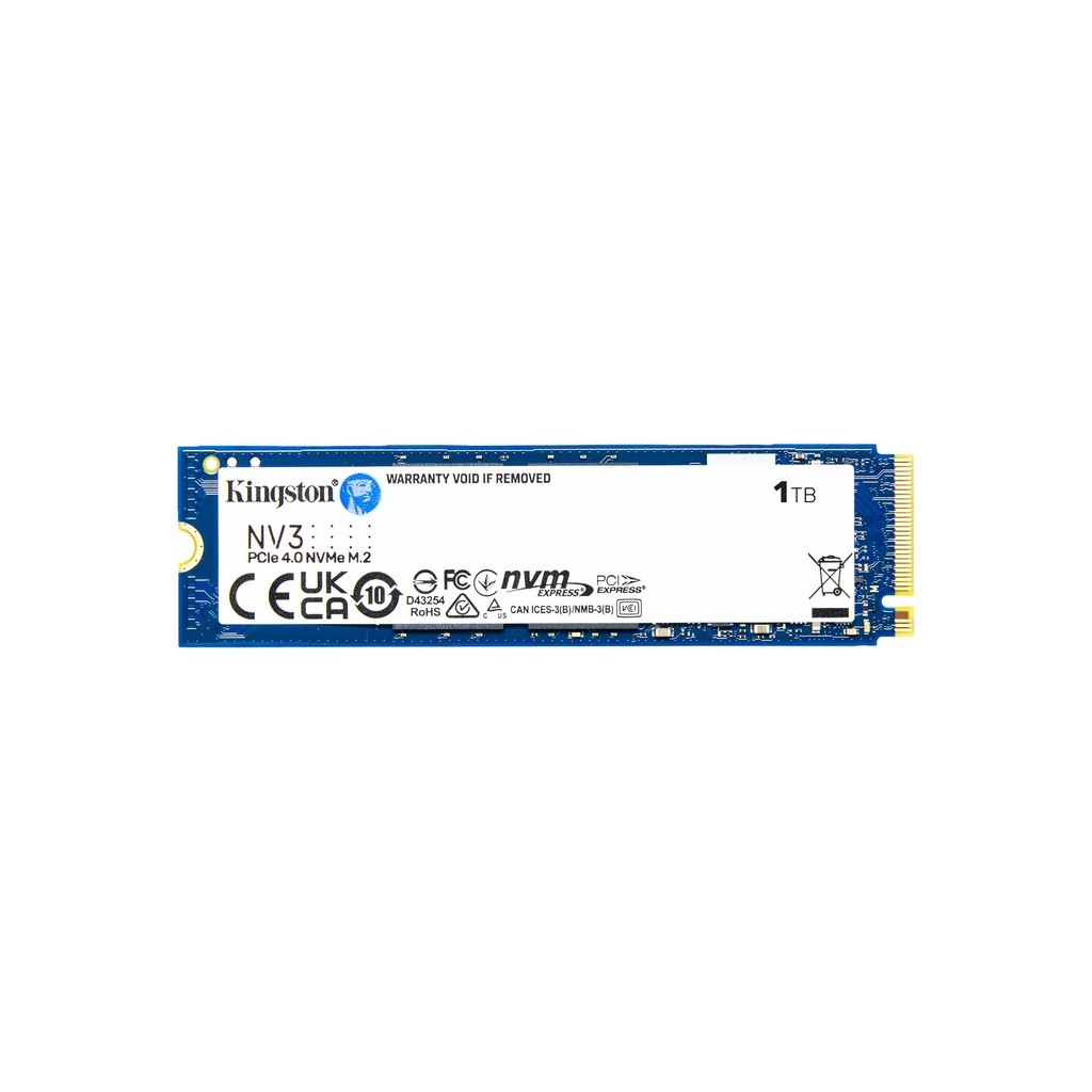 Kingston SSD 1TB NV3NVMe PCIe Gen 4.0x4R/W : 6000/4000MB/s