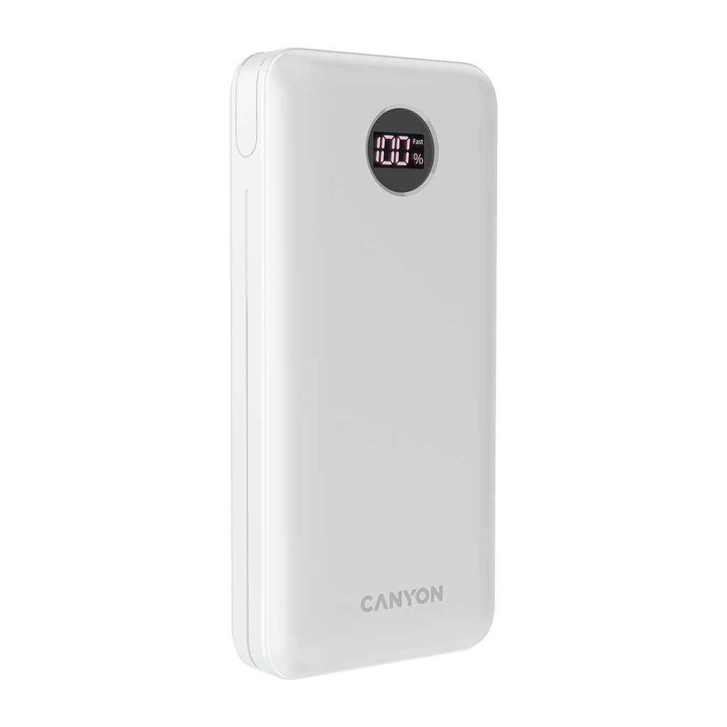 CANYON Prenosna Baterija PB-2002 LED - 20000mAh, 20W Brzo Punjenje, Bijela - Image 2