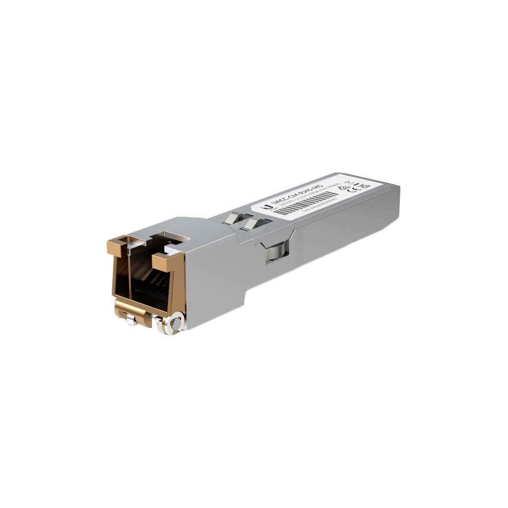 Ubiquiti UACC-CM-RJ45-MG SFP+ to RJ45 adapter 1/2.5/5/10 GbE is a RJ45 transceiver that can be