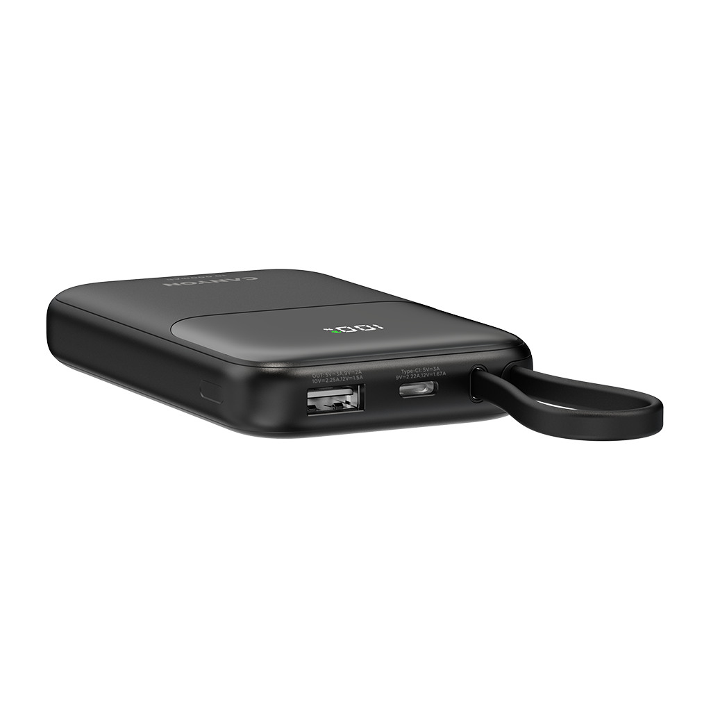 CANYON Prenosna Baterija OnPower 101 - 10000mAh, 22.5W, Ugrađeni Kabl, Crna - Image 5