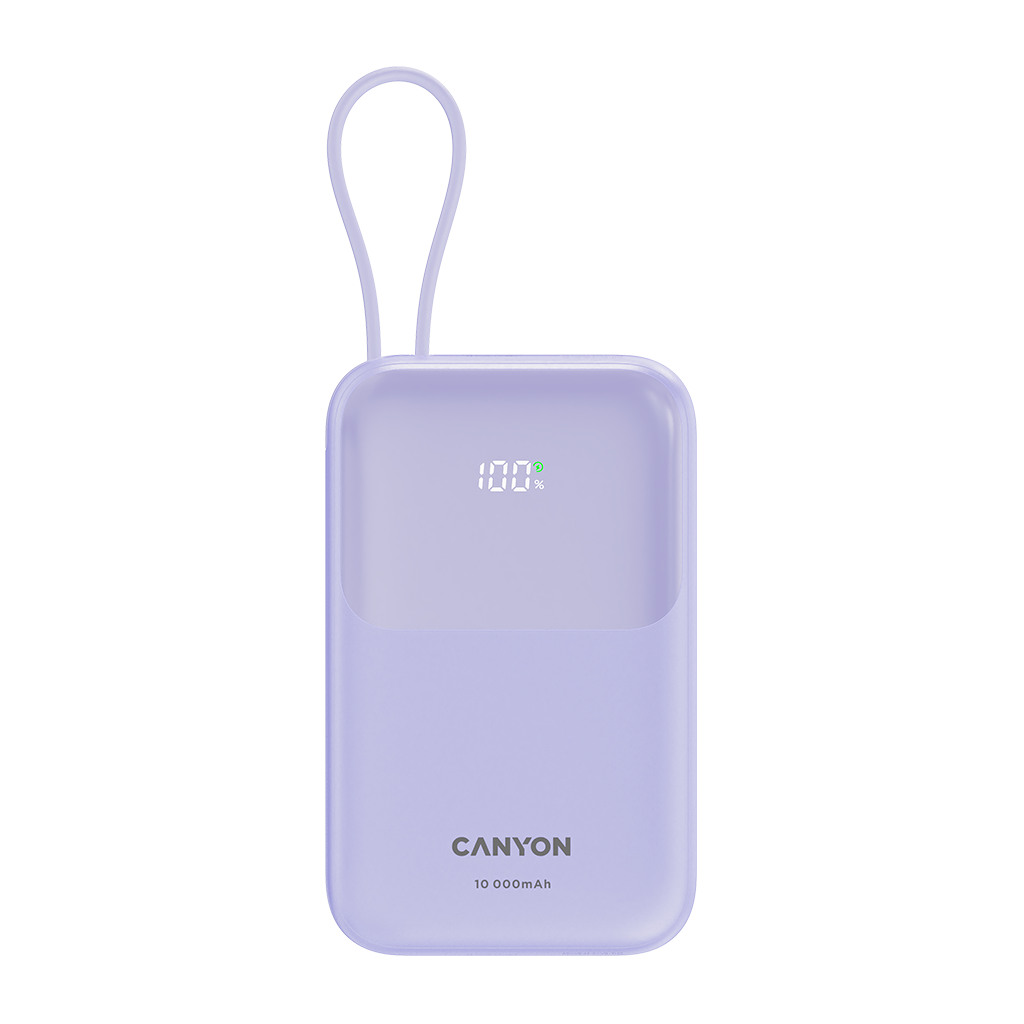 CANYON Prenosna Baterija OnPower 101 - 10000mAh, 22.5W, Ljubičasta