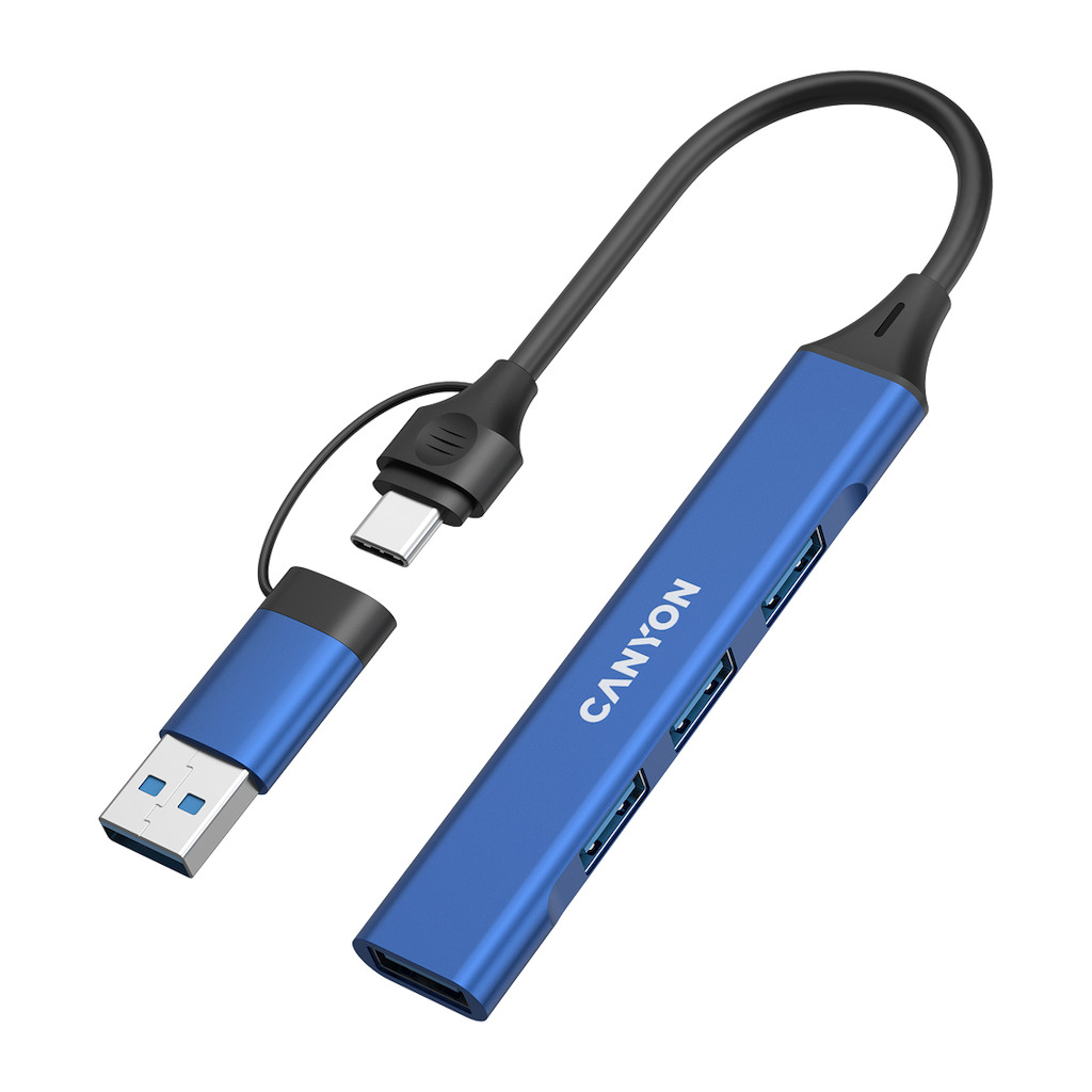 CANYON hub DS-02 4in1 USB-A/C Blue - Image 2