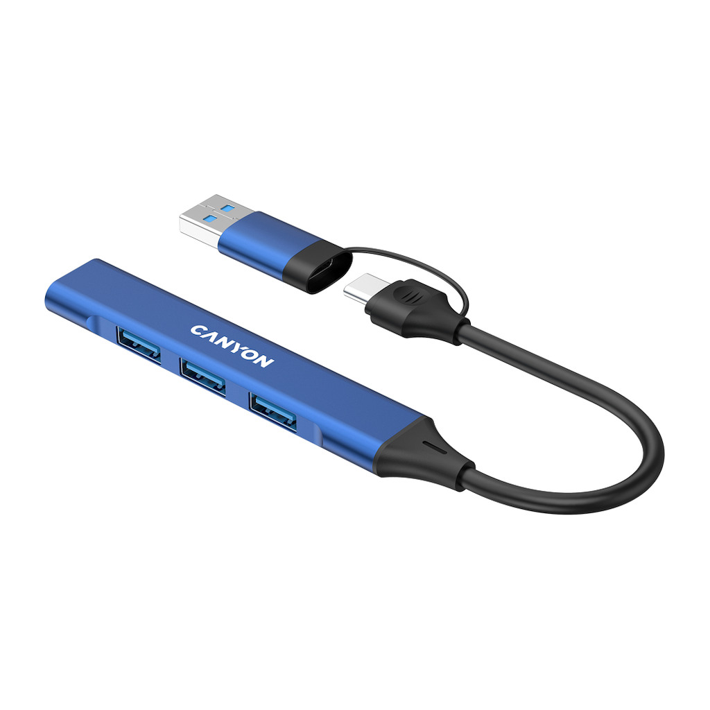 CANYON hub DS-02 4in1 USB-A/C Blue - Image 5