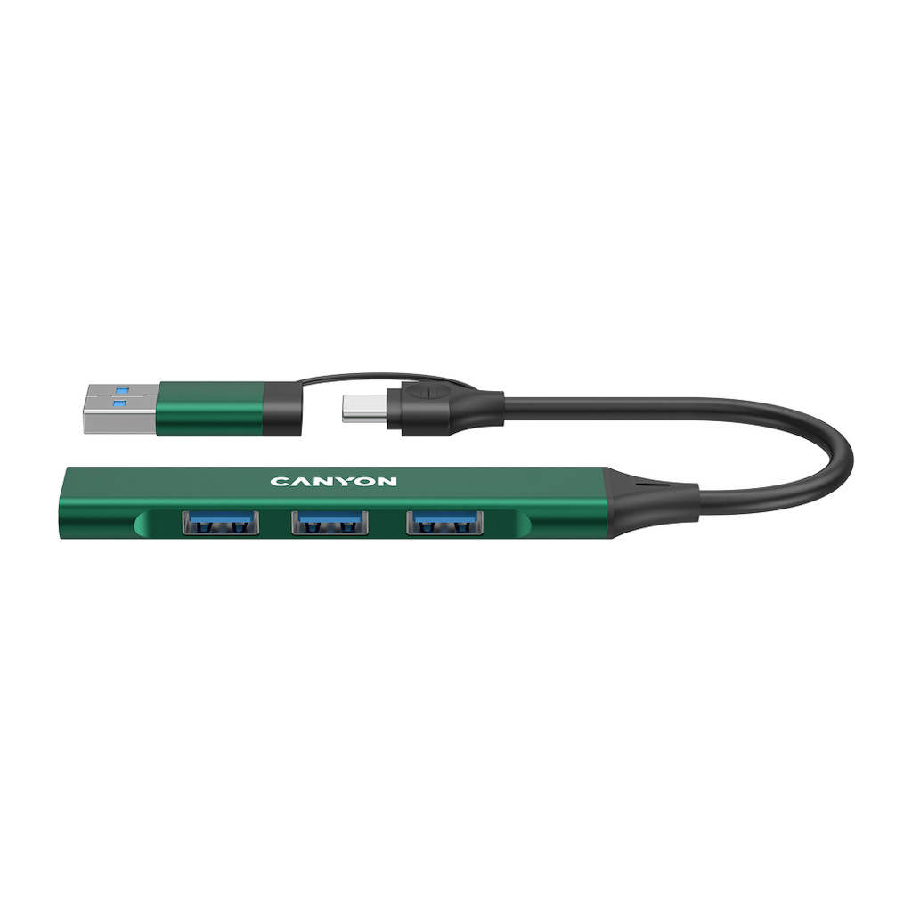 CANYON hub DS-02 4in1 USB-A/C Green