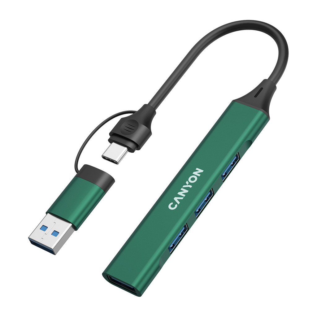 CANYON hub DS-02 4in1 USB-A/C Green - Image 2