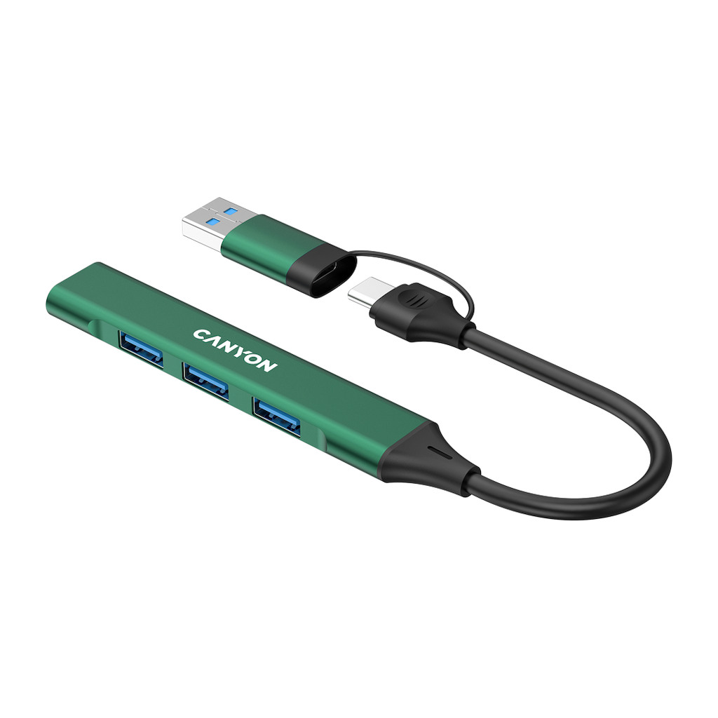 CANYON hub DS-02 4in1 USB-A/C Green - Image 5