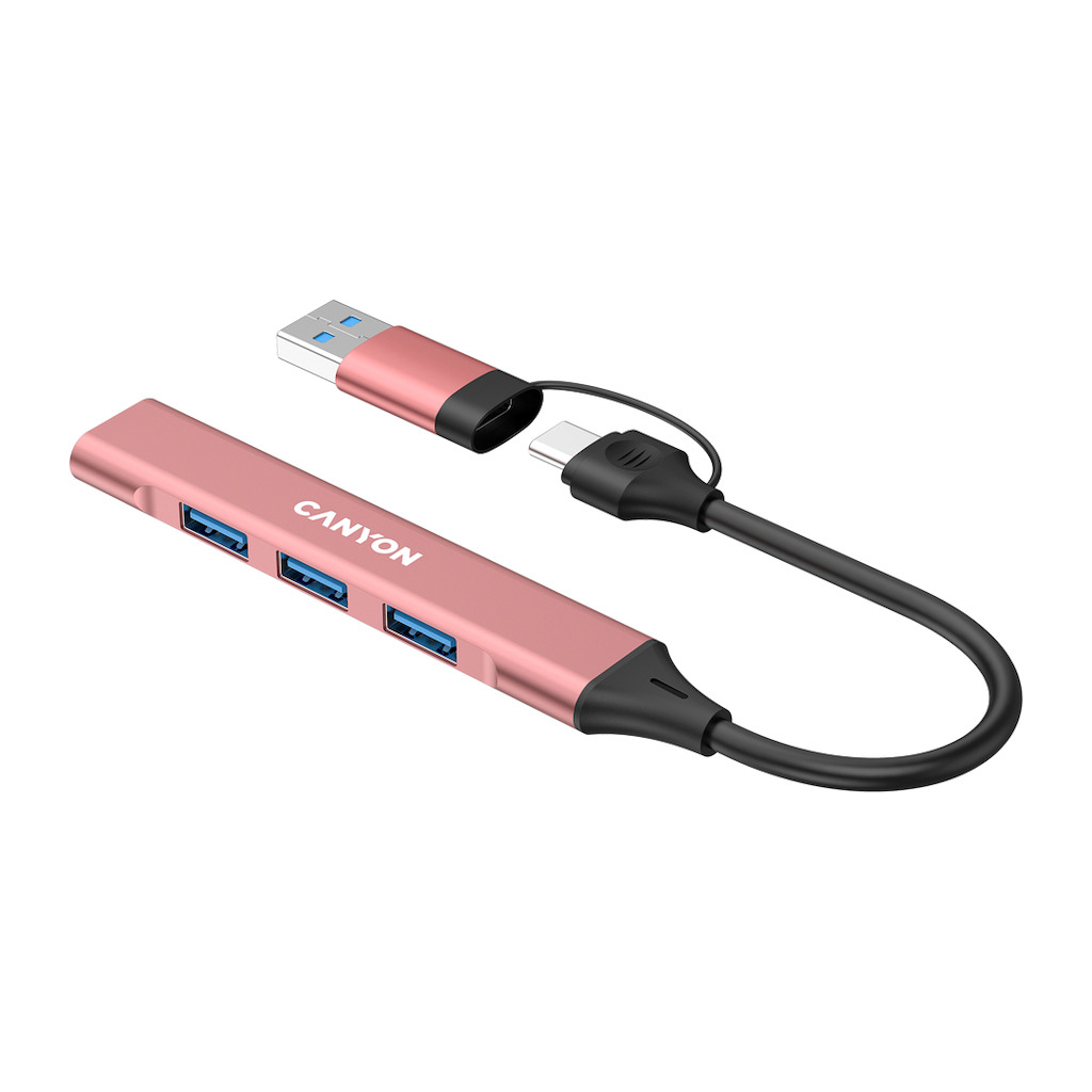 CANYON hub DS-02 4in1 USB-A/C Pink - Image 5