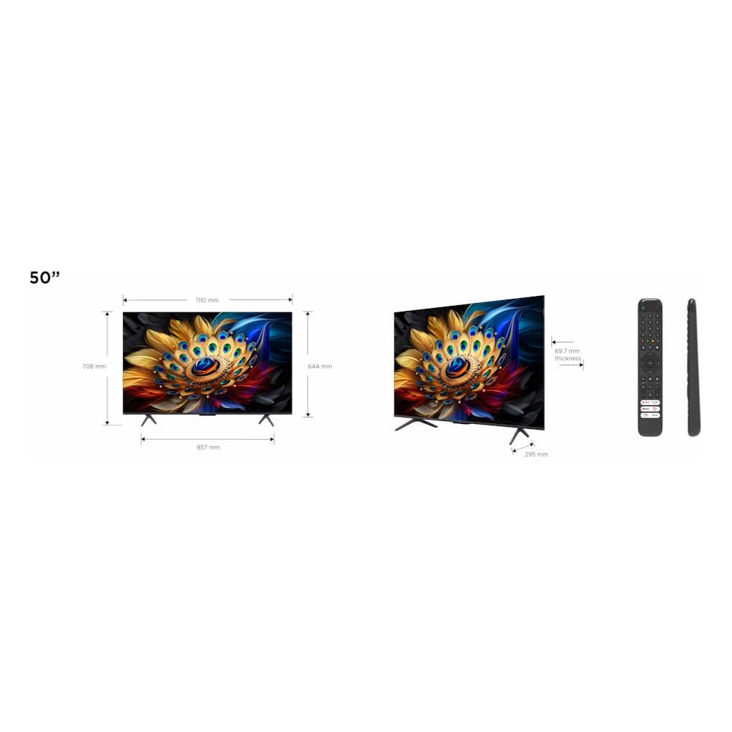 TCL 50"C655 4K QLED TVMotion Clarity 120HZ Google TVHDMI 2.1; 2.0 ONKYO Dolby Atmos - Image 4