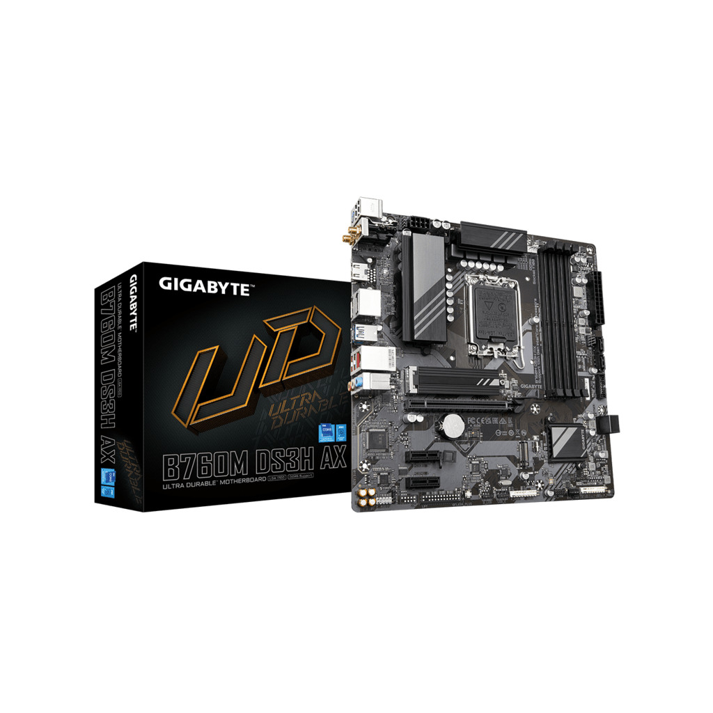 Gigabyte MB B760M DS3H AXLGA1700; 4xDDR5; 2xM.2, 4xSATAHDMI, DP; WIFI; mATX