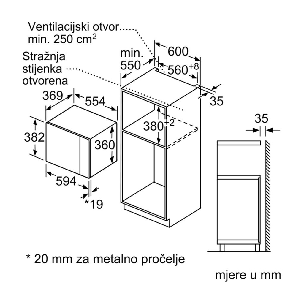 BOSCH mikrovalna Serie 6| CRNA, 900W, Autopilot 7, 25L; Lijevo otvaranje, CN - Image 2