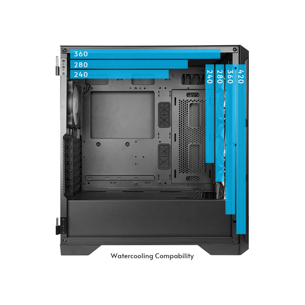 Chieftec Apex Lumo case4x140mm ARGB PWM fans, mesh400mm GPU, 175mm Cooler, 420mm Radiator - Image 3