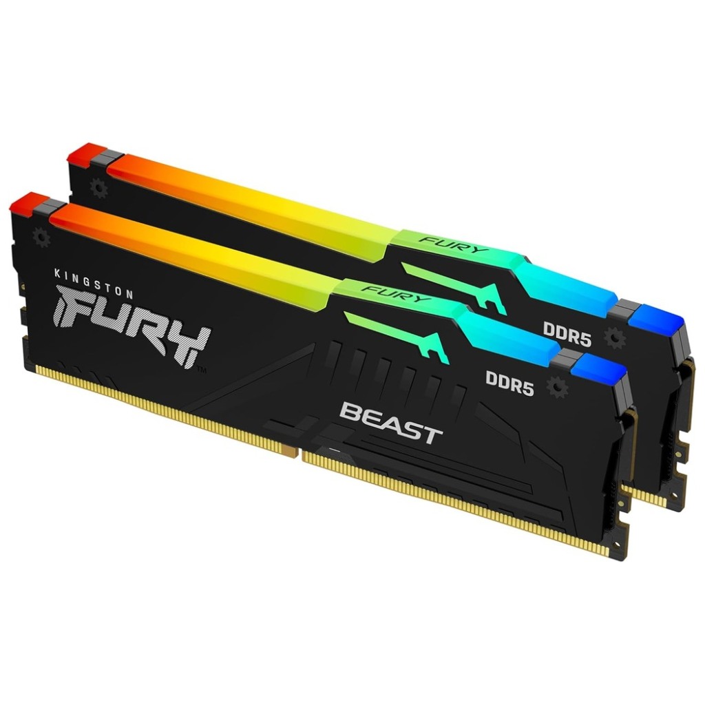 Kingston 64GB 6000MHz DDR5 RGBFury Beast (2x32GB), CL30,XMP, EXPO, 2RX8, 288-pin 16Gbit