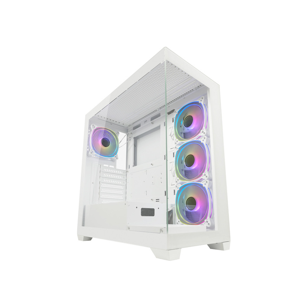 LC-Power Case Gaming 715W Midi-tower, ATX, 4x ARGB fan1x USB-C, 2x USB-A, White