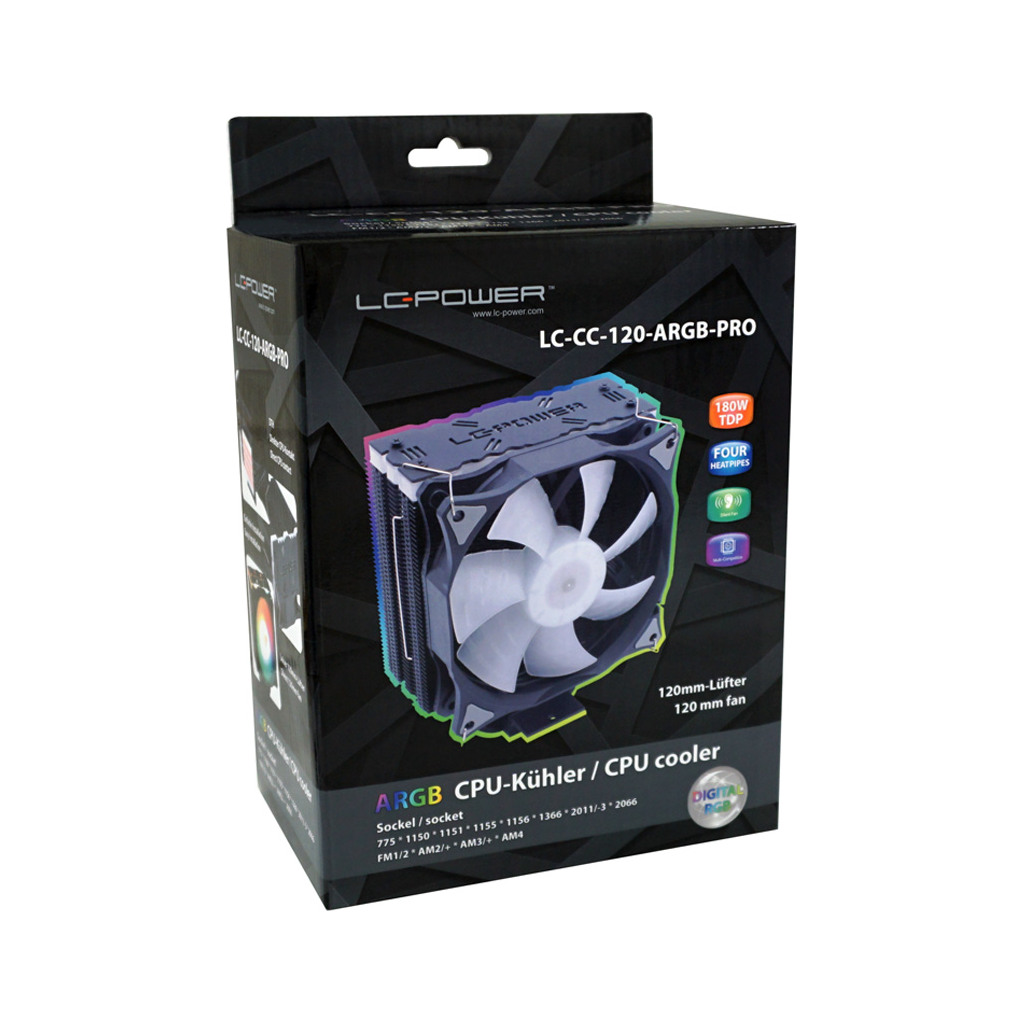 CPU Cooler LC-CC-120-ARGB-PROIntel LGA 775/115x/1366/2011/2011-3/2066;AMD AM2+/AM3/AM3+/AM4 - Image 3