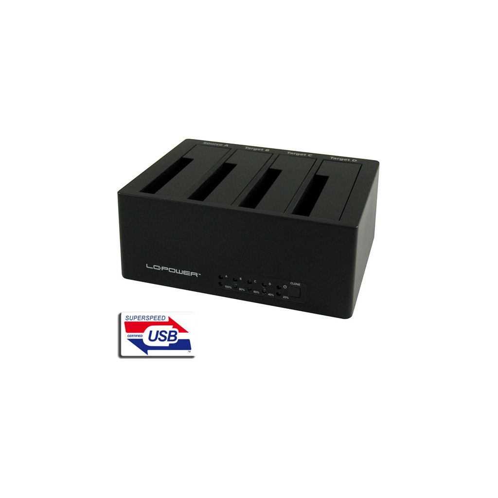 LC-Power LC-DOCK-U3-4BHDD docking station2,5"/3,5" SATA HDDs/SSDs