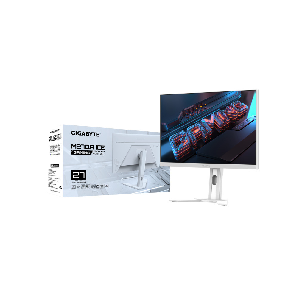 Gigabyte 27" monitor M27QA ICE27",QHD,IPS,1ms,180Hz,350cd,2xHDMI,DP,3xUSB,1xUSB-C,-height