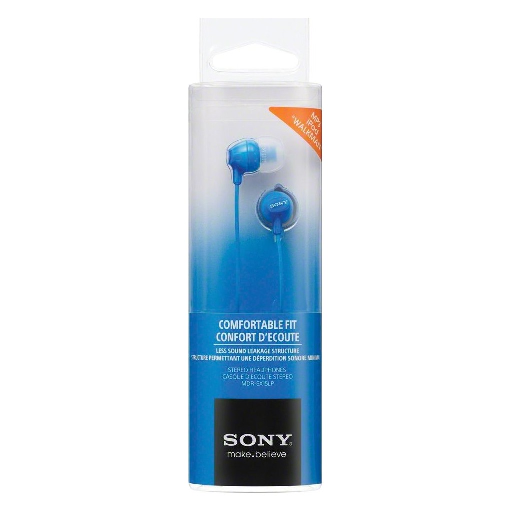 Sony slušalice EX15 plaveIn-Ear BlueSmartphone Mic and Control