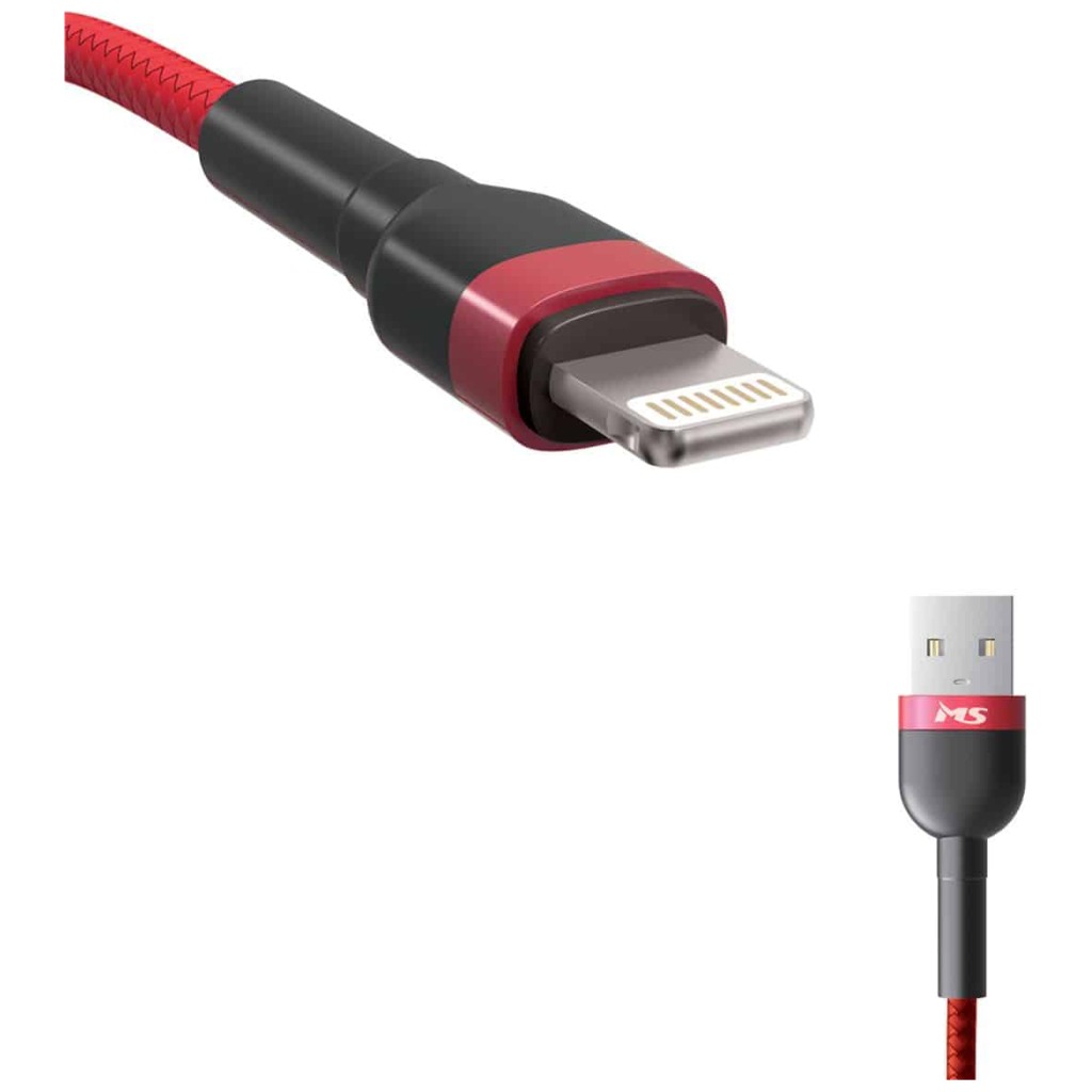 MS CABLE 2.4A USB-A 2.0->LIGHTNING,2m,crveni - Image 2