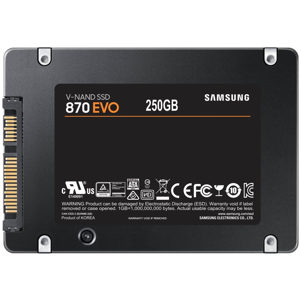 SAMSUNG SSD 870 EVO 250GB2.5'' SATA3;V-NAND MLC560MB/s read,530MB/s write