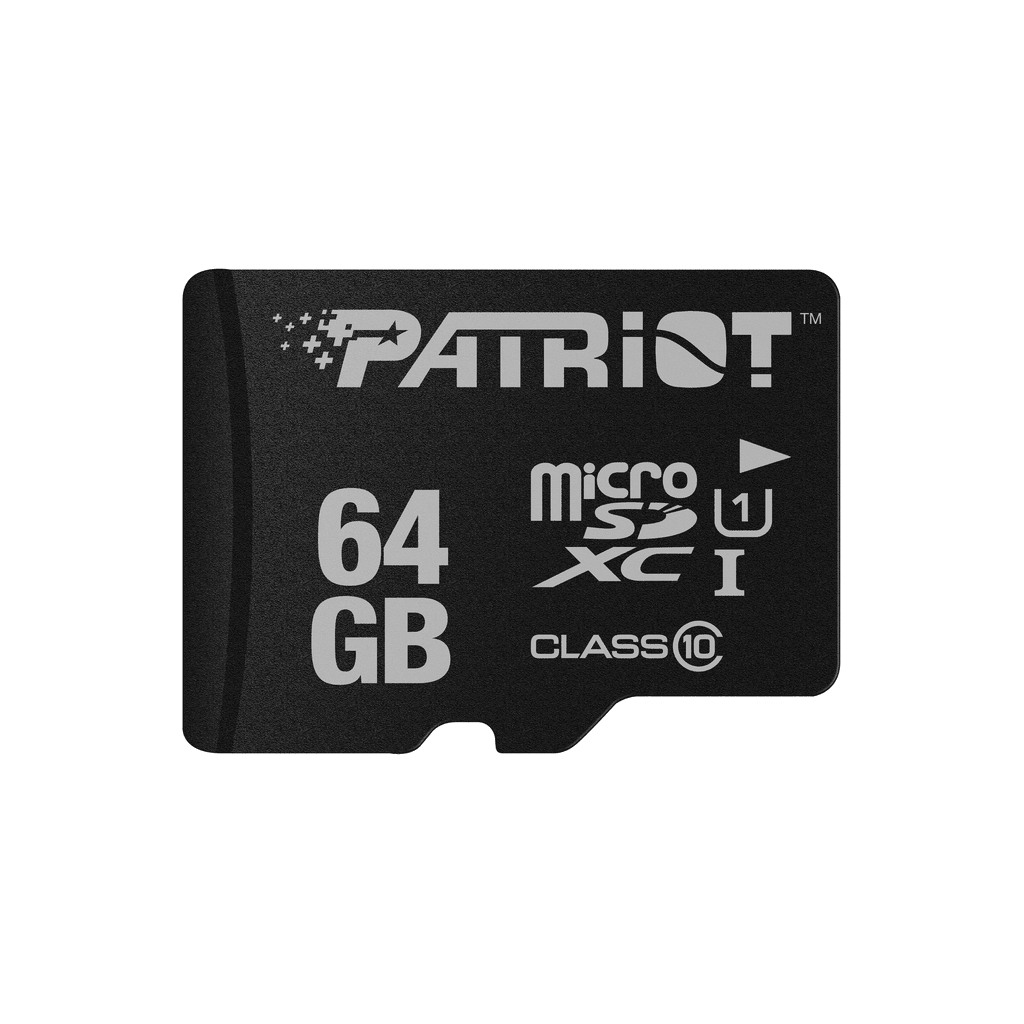 Patriot microSD 64GBUHS-I, SDXC, U1, C10up to 80MB/s read