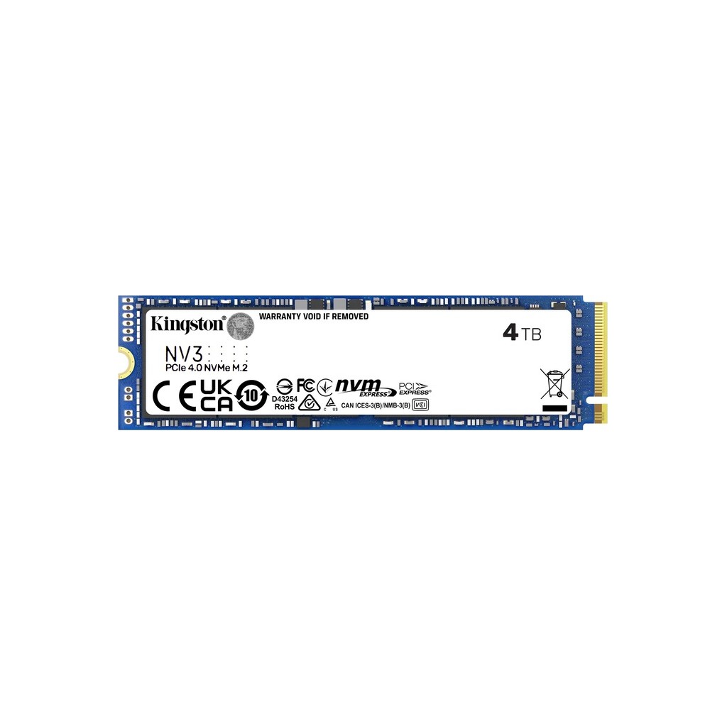 Kingston SSD 4TB NV3NVMe PCIe Gen 4.0x4R/W : 6000/5000MB/s