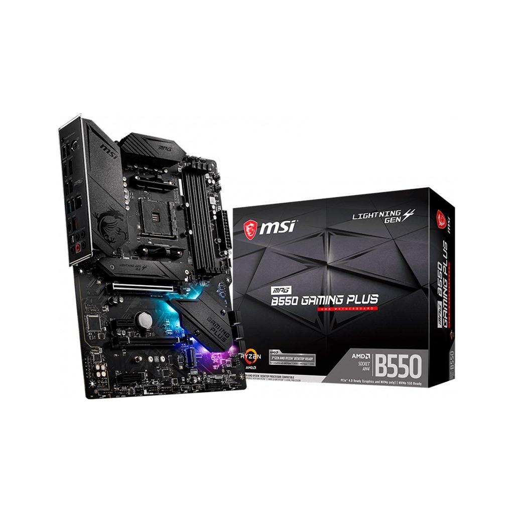 MSI Main Board Desktop MPG B550 GAMING PLUS AM4 4xDDR4 1xPCI-E x16 2xPCI-E x1 2xM.2